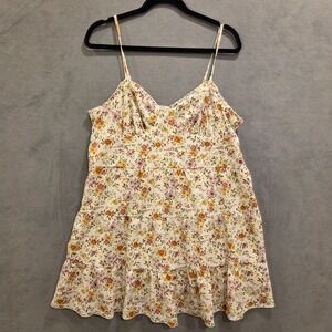 Floral Babydoll Tiered Ruffle Sundress Dress Women's Size XXL Cottage Bloomcore